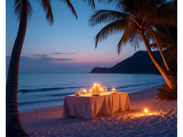 Romantic anniversary dinner for two at a secluded, exotic location