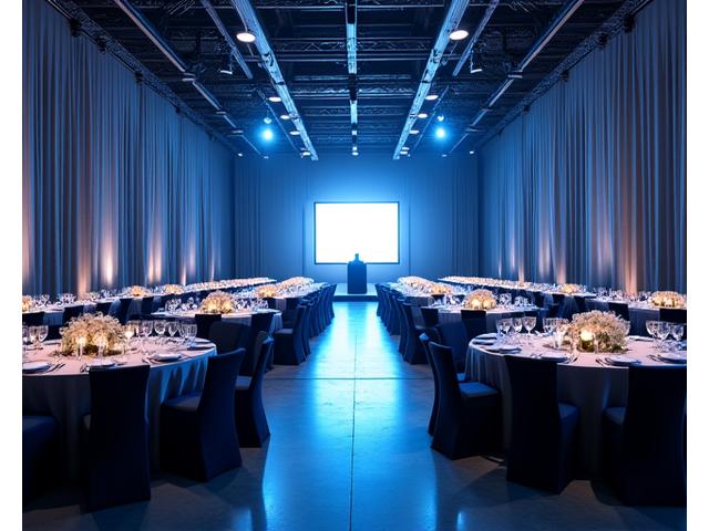 Sophisticated corporate executive retreat in a grand hall