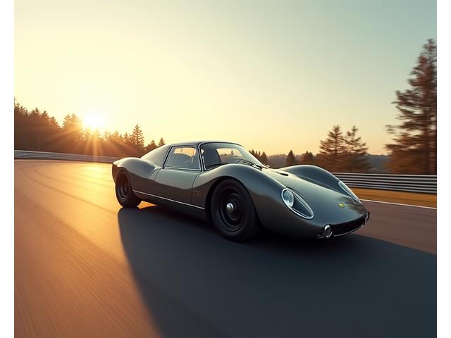 High-performance sports car racing on a professional track